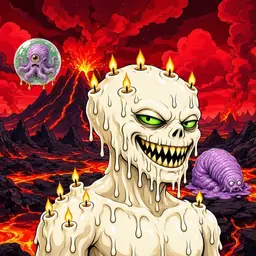 Oozlings #4732, Candle Wax · Lava Fields