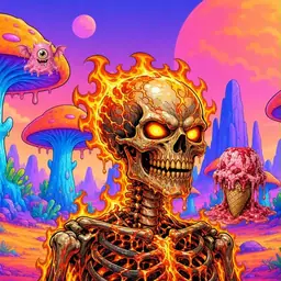 Oozlings #4734, Fire Skull · Mushroom Desert