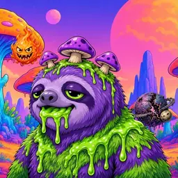 Oozlings #4735, Slime Sloth · Mushroom Desert