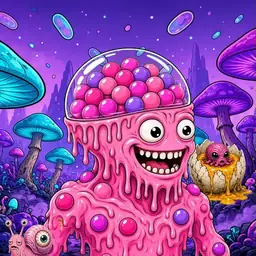 Oozlings #474, Gumball Brain · Fungus Forest