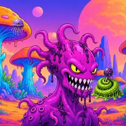 Oozlings #4746, Squid · Mushroom Desert