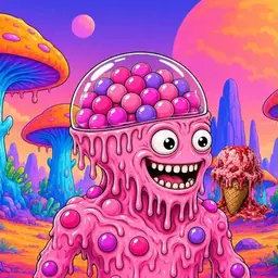 Oozlings #4749, Gumball Brain · Mushroom Desert