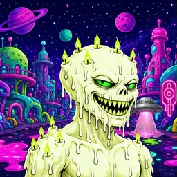 Oozlings #4752, Mutated Candle Wax · Neon City