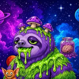 Oozlings #4754, Slime Sloth · Void Nebula
