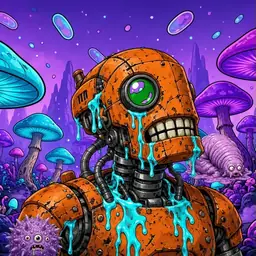 Oozlings #4758, Rusty Robot · Fungus Forest