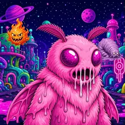 Oozlings #4759, Mutant Moth · Neon City