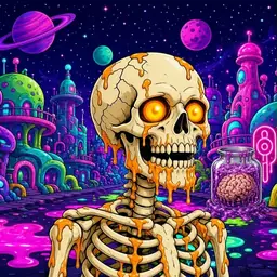 Oozlings #4764, Skull · Neon City