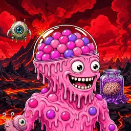 Oozlings #4768, Gumball Brain · Lava Fields