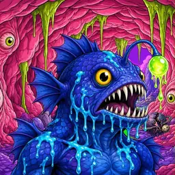 Oozlings #4769, Anglerfish · Flesh Cave