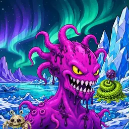 Oozlings #4773, Squid · Aurora Ice