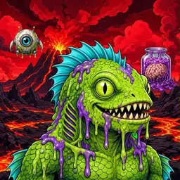 Oozlings #4774, Swamp Fish · Lava Fields