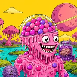 Oozlings #4778, Gumball Brain · Turquoise Swamp