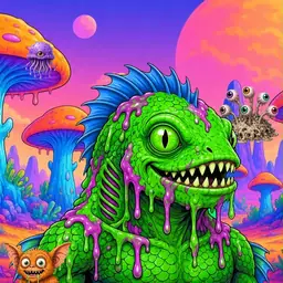 Oozlings #478, Mutated Swamp Fish · Mushroom Desert
