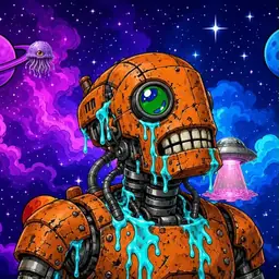 Oozlings #4784, Rusty Robot · Void Nebula