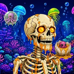 Oozlings #4785, Skull · Glow Reef