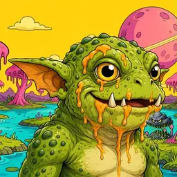Oozlings #4790, Toad Goblin · Turquoise Swamp