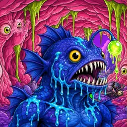 Oozlings #4794, Anglerfish · Flesh Cave