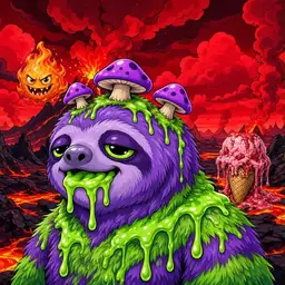 Oozlings #4795, Slime Sloth · Lava Fields
