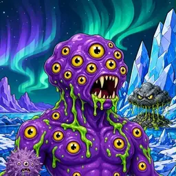 Oozlings #4797, Eyeball Cluster · Aurora Ice