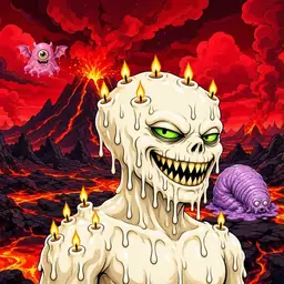 Oozlings #4799, Candle Wax · Lava Fields