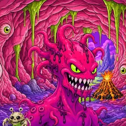 Oozlings #48, Mutated Squid · Flesh Cave