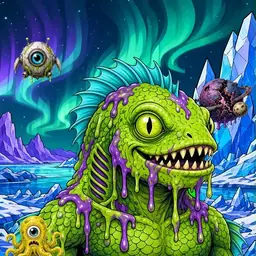 Oozlings #4801, Swamp Fish · Aurora Ice