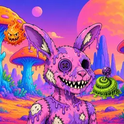 Oozlings #4802, Zombie Bunny · Mushroom Desert