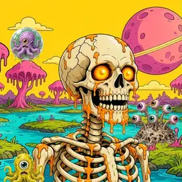 Oozlings #4807, Skull · Turquoise Swamp