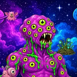 Oozlings #4808, Mutated Eyeball Cluster · Void Nebula