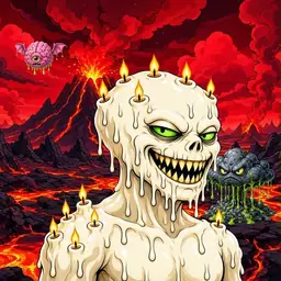 Oozlings #4813, Candle Wax · Lava Fields
