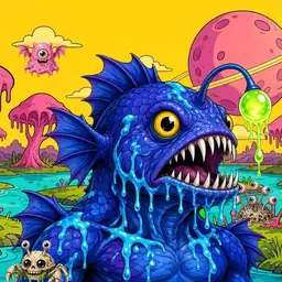 Oozlings #4814, Anglerfish · Turquoise Swamp