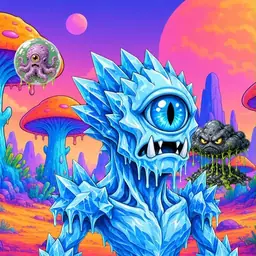 Oozlings #4816, Ice Cyclops · Mushroom Desert