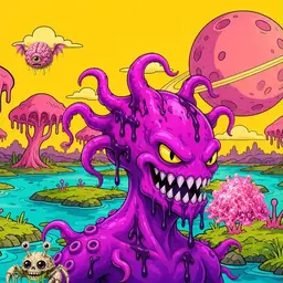 Oozlings #4819, Squid · Turquoise Swamp