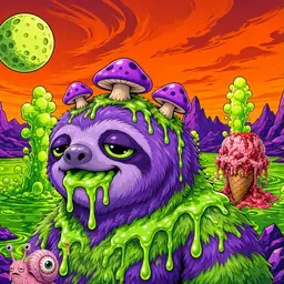 Oozlings #4827, Slime Sloth · Acid Lake
