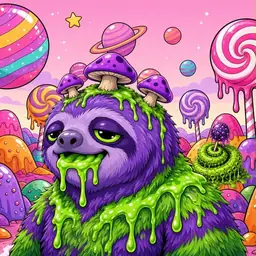 Oozlings #4834, Slime Sloth · Candy Planet