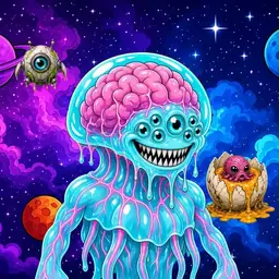 Oozlings #4837, Jellyfish Brain · Void Nebula