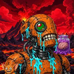 Oozlings #4838, Rusty Robot · Lava Fields
