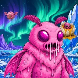 Oozlings #4844, Mutant Moth · Aurora Ice