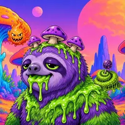 Oozlings #4846, Slime Sloth · Mushroom Desert