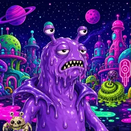 Oozlings #4847, Slug · Neon City