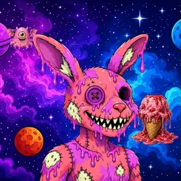 Oozlings #4848, Mutated Zombie Bunny · Void Nebula