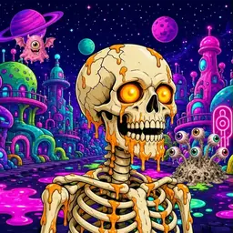 Oozlings #485, Skull · Neon City