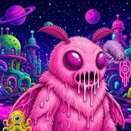 Oozlings #4854, Mutant Moth · Neon City