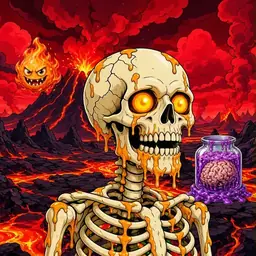 Oozlings #4856, Skull · Lava Fields