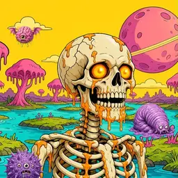Oozlings #4857, Skull · Turquoise Swamp