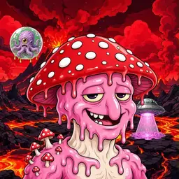 Oozlings #486, Mushroom Head · Lava Fields