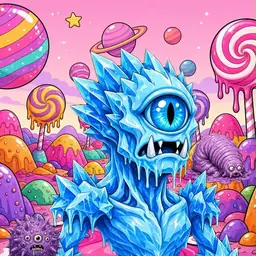 Oozlings #4860, Ice Cyclops · Candy Planet