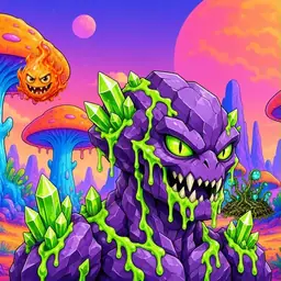 Oozlings #4861, Crystal Rock · Mushroom Desert