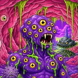 Oozlings #4862, Eyeball Cluster · Flesh Cave