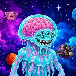 Oozlings #4864, Jellyfish Brain · Void Nebula
